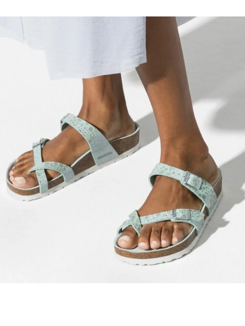 Birkenstock Mayari metallic stones sandals aqua sz 36